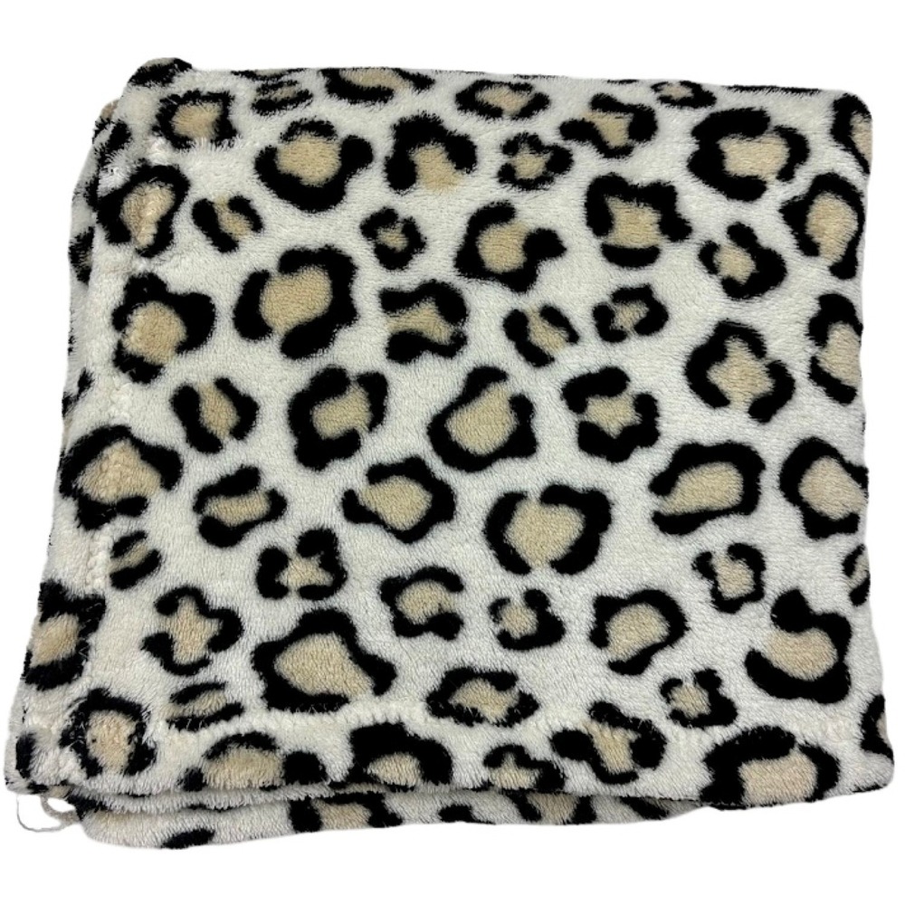 Cutie Pie htf Brown Beige Black Leopard‎ Cheetah Print Baby Blanket 30x36 Fleece